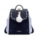  PU Leather Special Embroidery Cute Backpack Blue