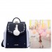 PU Leather Special Embroidery Cute Backpack Blue