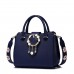  PU Leather New Delicate Flower Handbag Blue