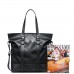  Cowhide Leather Simple Style Stylish Shoulder Bag Black