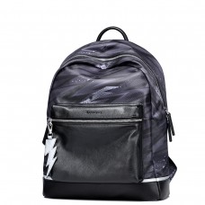  Mixed Leather New Stylish Simple Style Traveling Backpack Black