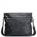 Genuine Leather  Fashion Casual Large Capacity  Messenger Bag Black