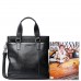  Genuine Leather  New Fashion Business Shoulder Bag Black