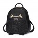  PU New Happy Deer Series School Backpack Black