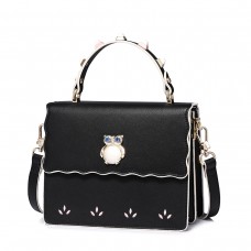  PU New Korea Style Stylish Rivet Shoulder Bag Black