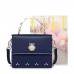  PU New Korea Style Stylish Rivet Shoulder Bag Blue